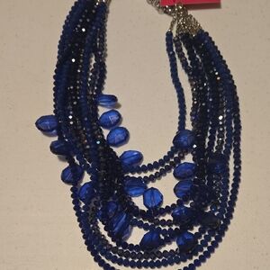 Elegant Blue Beaded Necklace
